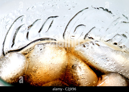 Coca Cola Glas Eisgetränk Stockfoto