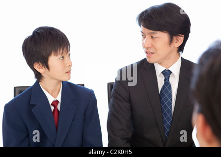 Eltern-Lehrer-Schüler-Meeting Stockfoto