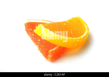 Die süße Marmelade Scheiben isoliert auf weißem Hintergrund Stockfoto