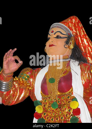 Kathakali, eine spektakuläre klassischer Tanz-Drama von Kerala, Indien Stockfoto