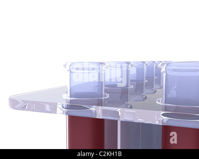 Blut im Reagenzglas. 3D Stockfoto