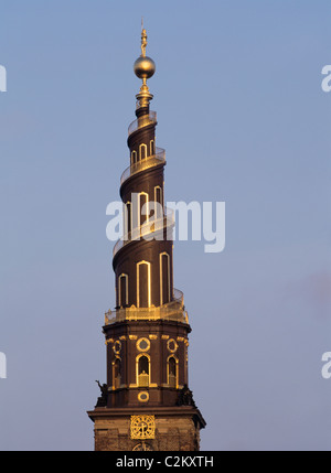 Außentreppe am Turm der Vor Frelsers Kirke (Kirche des Erlösers), Copenhagen Stockfoto