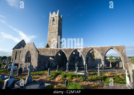 Die Ruinen des Kloster Claregalway, stammt aus dem Jahr 1252, County Galway, Irland. Stockfoto