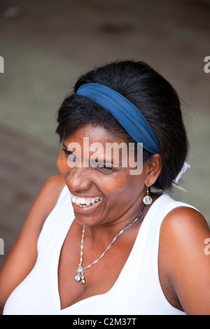 Kolumbianische Frau, Getsamani, Altstadt, Cartagena, Kolumbien Stockfoto