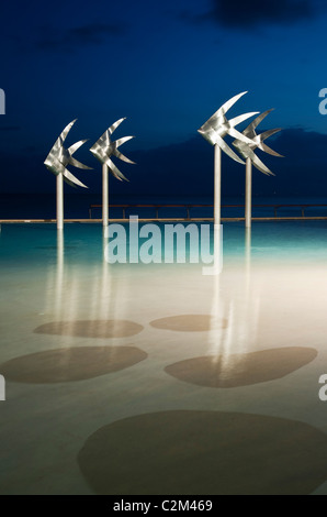 Fisch-Skulptur an der Esplanade Lagune. Cairns, Queensland, Australien Stockfoto