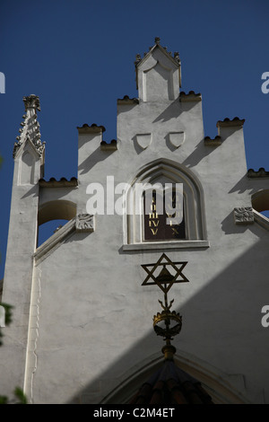 Die pseudo Gothic Design des 16. Jahrhunderts Maisel Synagoge oder Maiselova synagoga in Josefov Bezirk das Jüdische Viertel in Prag in der Tschechischen Republik Stockfoto