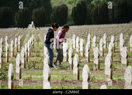 Grabsteine von muslimischen Soldaten, Verdun, Frankreich Stockfoto