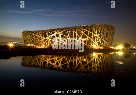 Olympiastadion, Vogelnest, Peking. Architekten: Herzog & de Meuron Stockfoto