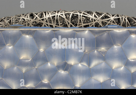 Olympiastadion, der Vogel Nest und Water Cube, Beijing. Architekten: Herzog & de Meuron Stockfoto