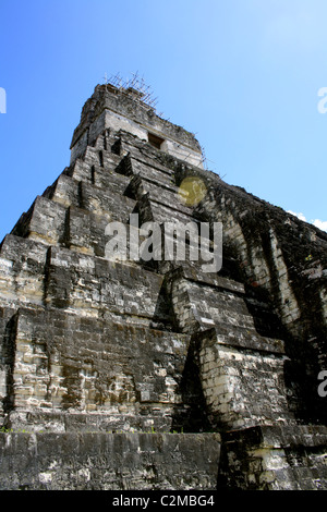 Tempel I - GRAND PLAZA TIKAL GUATEMALA 23. Februar 2011 Stockfoto