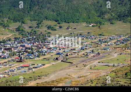 Kleinen historischen Bergbau Stadt von Silverton in den Bergen von Colorado, USA Stockfoto