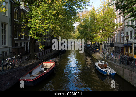 Kanal, Amsterdam. Stockfoto