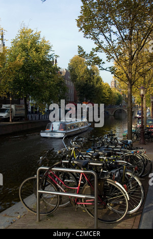 Kanal, Amsterdam. Stockfoto