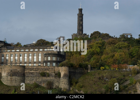 Blick auf Calton Hill, Edinburgh. Stockfoto