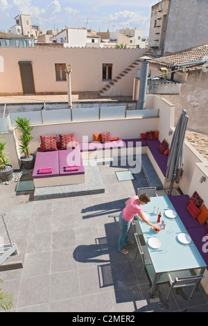 Mallorca Palma Penthouse Renovierung, Terrasse Stockfoto