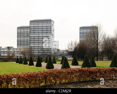 Glasgow-Wohnungsbaugesellschaft GHA Gorbals, Glasgow. Sanierung von den Hochhäusern am Gorbals durch Wates Wohnfläche Stockfoto