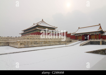 Die Halle der mittleren Harmonie. Die Verbotene Stadt. Beijing. ChinaBeijing. China. Stockfoto