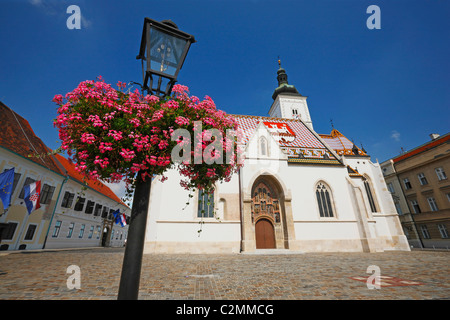 Zagreb St Mark Kirche Oberstadt. Stockfoto