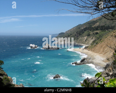 Pazifikküste im Julia Pfeiffer Burns State Park, Big Sur Gegend, Kalifornien, USA Stockfoto