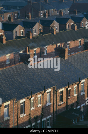 Easington - Durham Bergbau Dorf - die langen Linien des terrassenförmig angelegten Arbeiterwohnungen Stockfoto