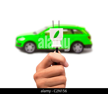 Elektroautos mit Ökoenergie Stockfoto