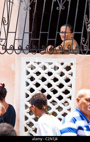 Kolumbianische Seniorin, Getsamani, Altstadt, Cartagena, Kolumbien Stockfoto