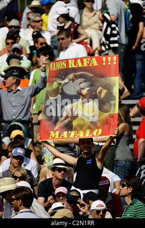 17.04.2011. ein Fan von Rafael Nadal im Finale des Monte Carlo Masters Stockfoto