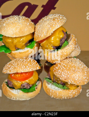 Miniatur-Hamburger-Schieberegler Stockfoto