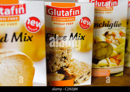 Auswahl von drei Glutafin glutenfreie Produkte Stockfoto