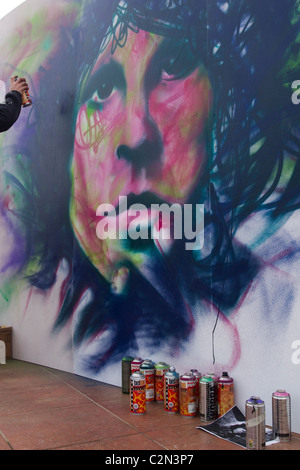 Fest   rechtliche Kunst Graffitiwand in Southport Pleasure Beach, Merseyside, UK Stockfoto