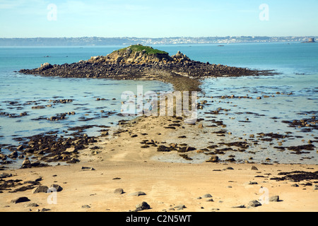 Hermetier Insel Causeway Herm Island Kanalinseln Stockfoto