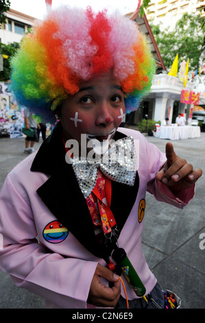 lustiger Clown, Gefühle und Ausdrücke, Alltag, Geschichte von Bangkok, Bangkok, thailand Stockfoto