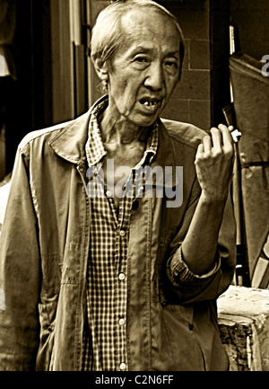 Thai chinesischen Mann, Gefühle und Ausdrücke, Alltag, Geschichte von Bangkok, Bangkok, thailand Stockfoto