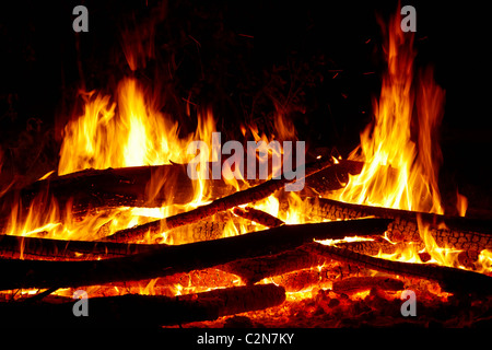 Lagerfeuer, Central Otago, Südinsel, Neuseeland Stockfoto