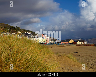 Aberdovey Strand Sand Sand Sand im Winter Gwynedd Wales Großbritannien Vereinigtes Königreich GB Großbritannien Stockfoto