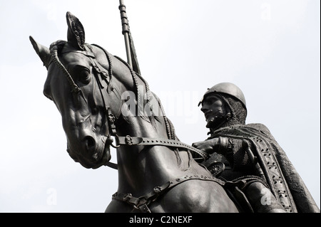 Prag, CR - 23.Juli: Die berühmte Statue von St. Wenzel in Prag, Tschechische Republik Stockfoto
