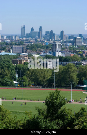 Blick über central London vom Parliament Hill, NW3 Hampstead Heath, Hampstead, London Stockfoto