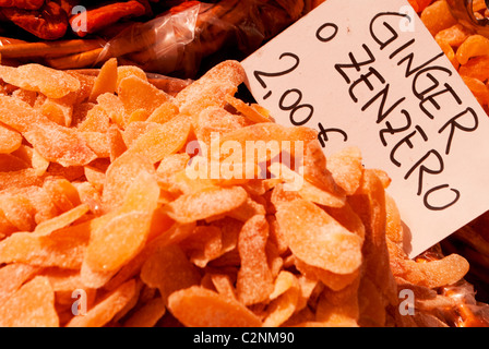 kandierten Früchten gesüßt, farbigen gelb und rot Stockfoto