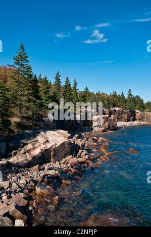 Küstenlandschaft, Ocean Drive, Acadia NP, Maine, ME, USA Stockfoto