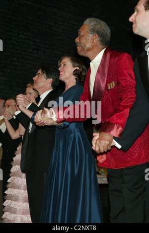 Anna Camp, Peter Gallagher, Frances McDormand und Morgan Freeman Vorhang für die Premiere-Performance von "der Stockfoto