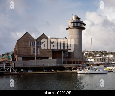 National Maritime Museum Cornwall Falmouth. Nahaufnahme der Ost-Fassade. Stockfoto