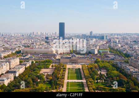 Panorama Blick auf Paris vom Eiffelturm in Paris, Frankreich gesehen. Stockfoto