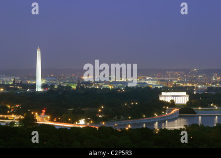 Blick nach Norden über den Potomac River, von Rosslyn, Virginia gesehen. Stockfoto