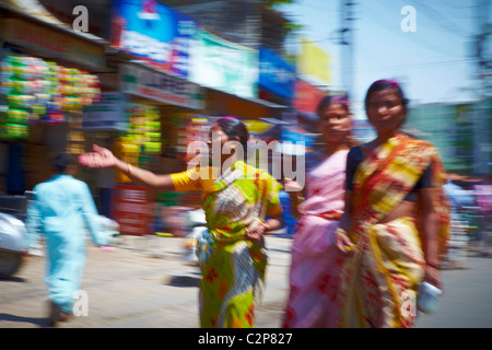 Indien, Hyderabad, Entwicklung, Wachstum, Business, Farben, Farbe, lebendige, Straße, neue, alte, Holi, Finanzen, Geld, Luftaufnahme, Stockfoto