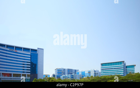 Indien, Hyderabad, Entwicklung, Wachstum, Business, Farben, Farbe, lebendige, Straße, neue, alte, Holi, Finanzen, Geld, Luftaufnahme, Stockfoto