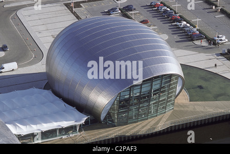 Glasgow Science Centre, Schottland. Turm Ansicht Imax-Kino. Stockfoto