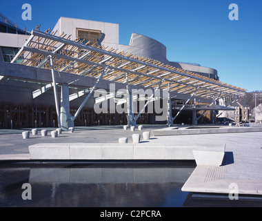 Schottisches Parlament, Edinburgh, Schottland. Eingangsbereich. Stockfoto