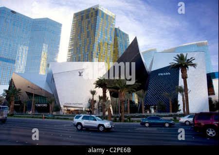 Außenseite der Boutiquen in Kristallen Einkaufszentrum auf dem Strip in Las Vegas Stockfoto