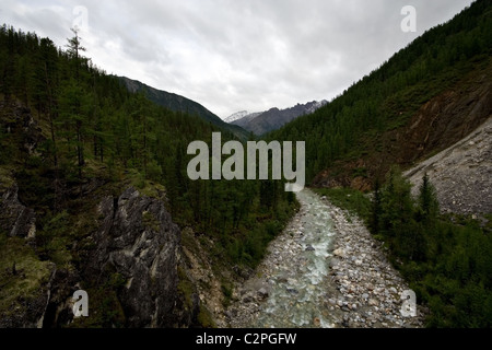 Bergfluss Yamangol in Ost-Sajan-Gebirge. Republik Burjatien. Sibirien. Russland. Stockfoto