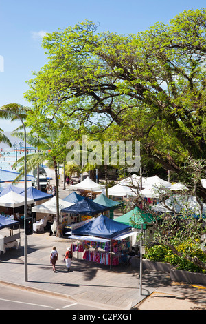 Die Esplanade-Märkte, statt jedes Wochenende neben der Lagune. Cairns, Queensland, Australien Stockfoto